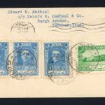 پاکت پست هوایی محمدرضاشاه ارسال به استرالیا از طریق بغداد