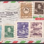 پست هوایی از تهران به ملبورن با استفاده از تمبرهای یادگاری