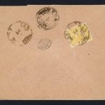 پاکت عریضه با تمبر 5 شاهی نشاندار و مهر دولت آباد